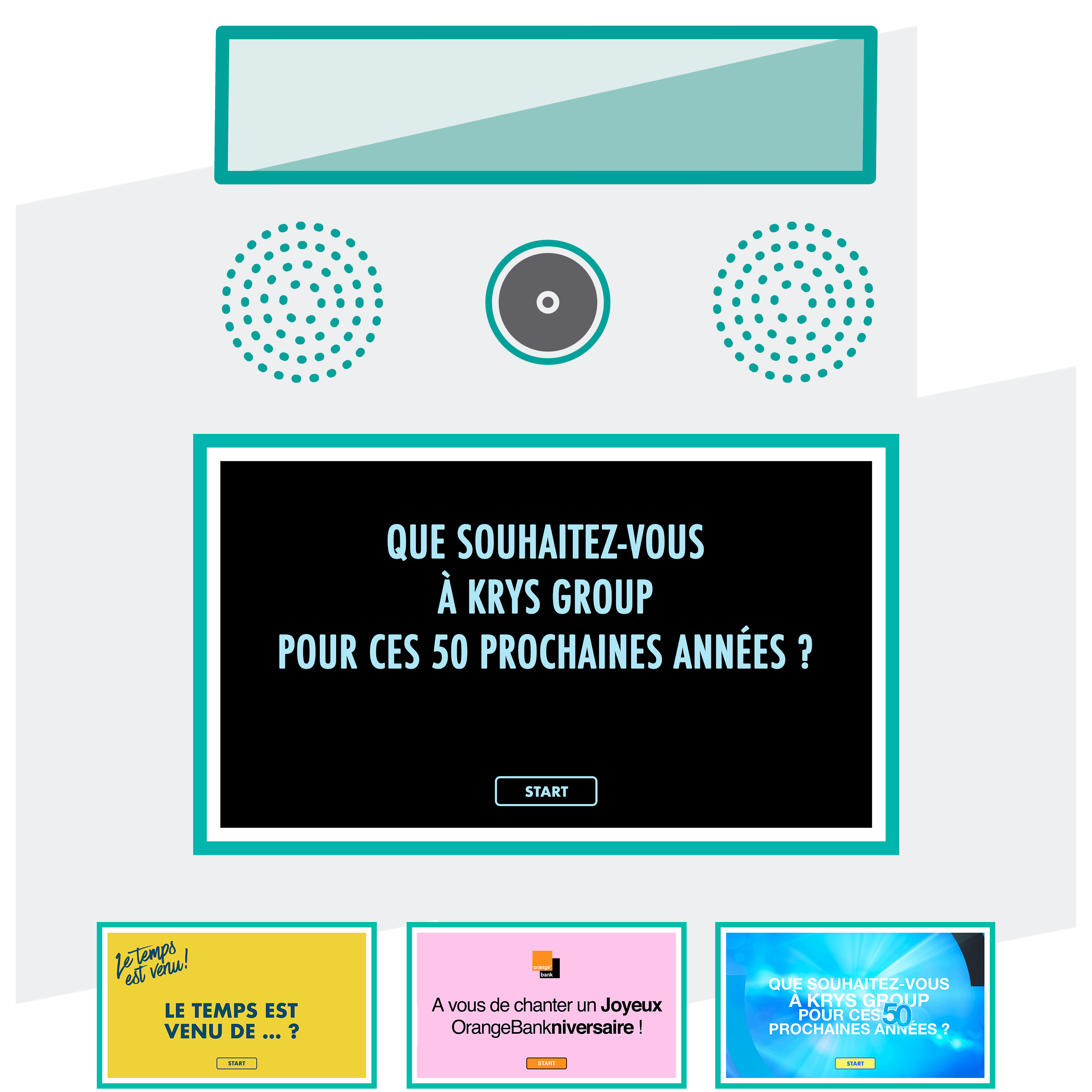 Illustration écran tactile personnalisable dans nos cabines photos et vidéo