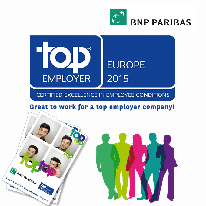 BNP Paribas fête sa certification Top Employer Europe avec la Photocabine