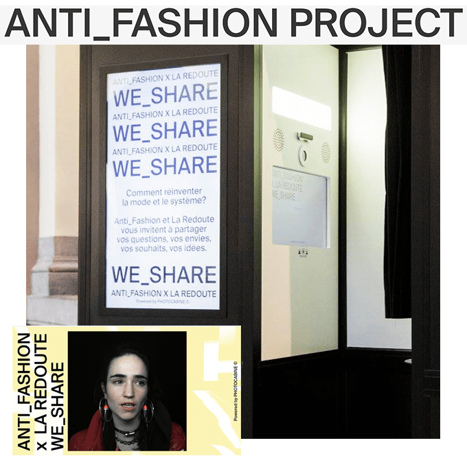 Photocabine - cabine video - Anti fashion project