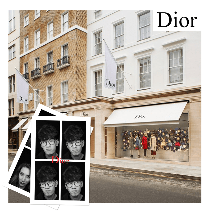 La Photocabine à Londres pour la boutique Dior Homme