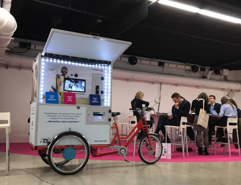 Location triporteur photo et photobooth pour salons et évènements professionnels